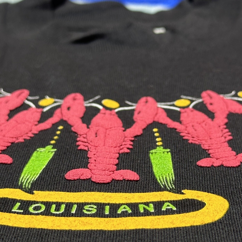 Vintage Louisiana Crawfish Boil Necklace‎ Puff Print T-Shirt Size 6/8 Youth - Picture 3 of 7